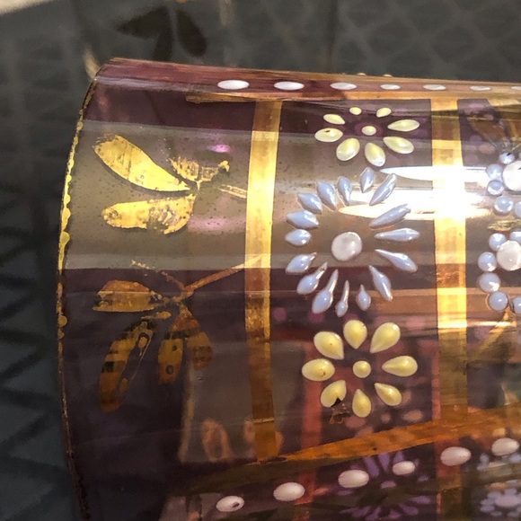 Set of 2 Vintage Juice Glasses Hand Painted Purple Ombré - Picture 13 of 13